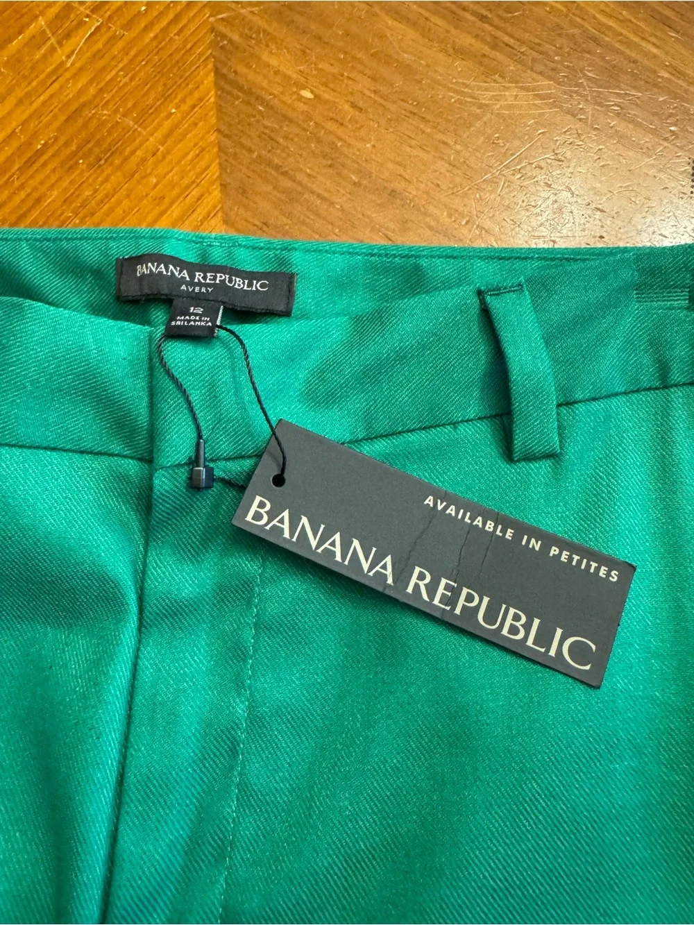 Banana Republic Avery Ankle Linen Blend Pants Women's 12 Forest Green NWT $98